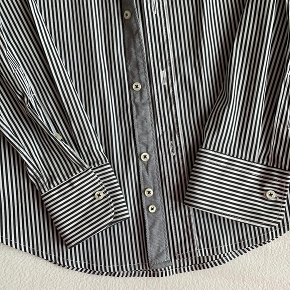 Zara striped dress shirt - grey and white, size M slim fit - Picture 4 of 4